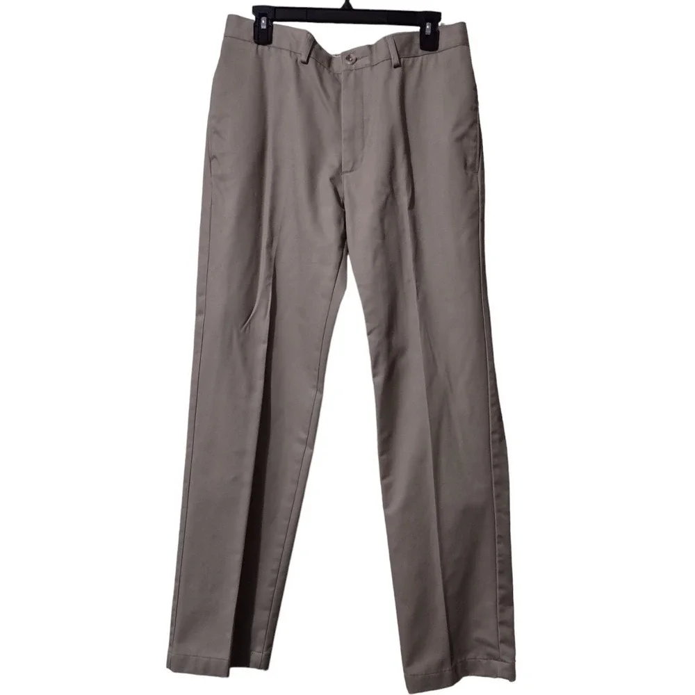Lands' End Pants Men's Size 33‎ Khaki Pants Tailored Fit Dark Beige 4 Pockets